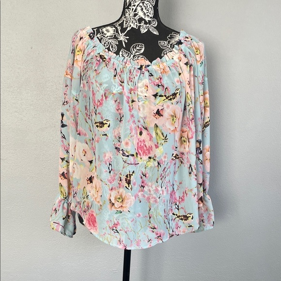 Buffalo David Bitton Tops - Jeans by Buffalo Floral Blouse - Pink and Blue